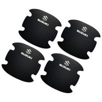 4 vnt./rinkinys Automobilio durų rankenėlės Anti-scratch lipdukas Anglies pluoštas Suzuki Jimny GW250 Samurai Vitara Swift Baleno SX4 Ignis Alto Splash Swace juoda