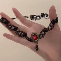 Dark Lolita Gothic Lace Black Cross Choker Necklace OPP Bag