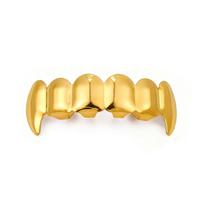 Sieną kertantis Hip-Hop tuščiaviduris paauksuotas ilties Grillz papuošalų rinkinys