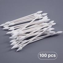 50/100 vnt. bepūkliai valymo tamponai medvilniniai pagaliukai ausinių įkrovimo prievado priedai 100 sticks white