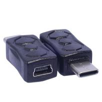 Mini USB Moteriškas į Type C Vyriškas Konversijos Adapteris Keitiklis Juodas Palaiko 5V2A Įkrovimą & 480Mbps Duomenų Perdavimą 1