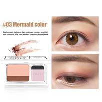 Two-Color Matte Eye Shadow Double Small Box Lazy Eye Shadow Easy To Carry Eyeshadow Tray Professional Women'S Cosmetics C