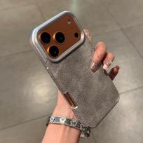 Prabangaus džinsinio audinio minkštas dengtas dėklas, skirtas iPhone 17 Air 16 15 14 Plus 13 12 11 Pro Max, atsparus smūgiams buferis, audinio prekės ženklo dangtelis Capa iPhone 15 pilka spalva