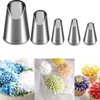 5Pcs/Set Chrysanthemum Nozzle Icing Piping Pastry Nozzles Kitchen Cake Tools sidabras