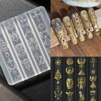 Retro Egyptian Style Silicone Nail Art Mold Ancient Egyptian Mold brown