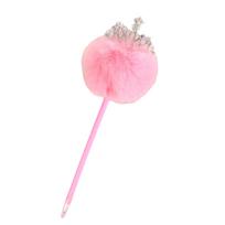 Furry Pom Ballpoint Pen Writing Pen 0.7mm for Adult Student Writing Journaling Noting School Office Writing Supply rožinė