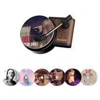 1 Set Car Air Freshener Vintage Record Player Turntable 6/12 Singer Compact Disc Fragrance Tablets Air Vent Mount Auto Aromatherapy Diffuser Ornament A