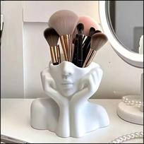 Creative Human Body-shaped Makeup Brush Holder One Size balta