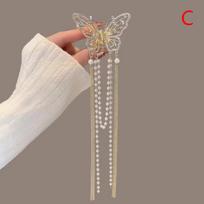 Butterfly Pearl Kutas plaukų segtukas Korėjietiškas paprastas šoninis segtukas Liu Hai Clip beige