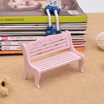 Mini Park Benches Chair Miniature Garden Crafts Bonsai Terrarium Doll Landscape Ornament Home Decoration Pink small hollow#0