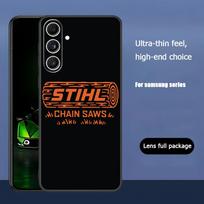 S-STIHL LOGO Cool Tool Prekės ženklo telefono dėklas Samsung Galaxy S25 S24 S23 S22 S21 S20 Plus Ultra Note20 Minkštas Juodas Samsung S24