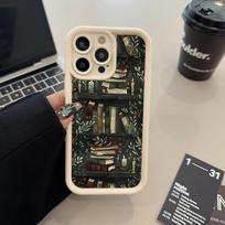 Knygų lentynos kūrybinio rašto dėklas telefonui iPhone 17 11 12 13 14 15 16 Pro Max 16E XS X XR 7 8 Plus 17 Air Atsparus smūgiams minkštas dėklas iPhone XR