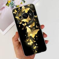 Skirta Xiaomi Redmi A3 4G galinis dėklas, skystas juodas silikonas, minkštas buferis, Funda, moteriškas madingas gėlių želė rašto dangtelis, Redmi A3 4G Xiaomi Redmi A3