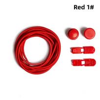 Solid color lazy shoelaces, elastic rope shoelaces 3mm rubber rope, sports shoes free tie shoelaces raudona