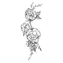 1PC Popular Women Tattoo Sticker Art Fake Temporary Beautiful Pattern Black White Water Transfer Body 10