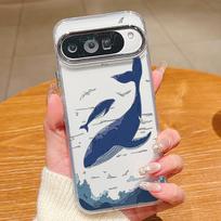Clear Whale Patterned Phone Case For Google Pixel 10 9 8 7 Pro Pixel 9 10 Pro XL 7A 8A 9A Shockproof Transparent Soft TPU Cover Google Pixel 10 Pro