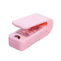 Mini Portable Food Sealer Machine Small Handheld Plastic Bag Heat Sealing Device for Household Snack Storage and Vacuum Preservation One Size rožinė