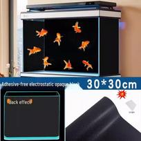 Electrostatic Black Fish Tank Sticker: Self-Adhesive, Glue-Free HD Decoration Film for Glass Tanks gray
