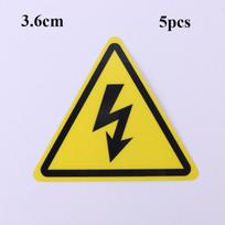 5pcs 3.6/5/8/10/15cm Warning Sticker Yellow Electrical Shock Hazard  Danger Forelectric Box 3.6cm