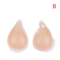 1Pairs Spoon Shaped Lifting Bra With Shoulder Straps For Anti Sagging, Invisible And Seamless Gathering, Silicone Chest Patch white