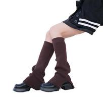 Women Y2K Split Flared Loose Leg Cover Knitted Knee High Leg Warmer Streetwear