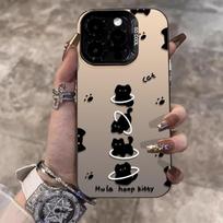 [3816 people's collection] Hula hoop cat Apple 15pro mobile phone case 14Plus colored silver 13promax cute 1 apple 15