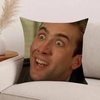 Aktorius Naujas Pop N-Nicolas C-Cage Juokingas Pagalvės Užvalkalas Biuro Pagalvės Tinka Sofa Automobilis Miegamasis Dekoratyvinis Pagalvės Užvalkalas Peach skin 18*18(CM)-1Pcs
