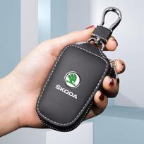 LQLT3 Leather Car Remote Key Case Full Cover Protector Holder Shell Fob For Skoda Superb A7 Kodiaq Octavia A7 A8 Keychain Accessories juoda