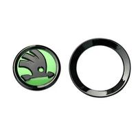 LQLT3 46MM Car Logo Steering Wheel Emblem Sticker For Skoda Rapid Octavia Yeti Kodiaq Karoq Fabia Laura Superb VRS KAMIQ Scala Citigo