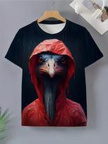 Didelio dydžio Nauji stručio grafikos 3D spausdinti juokingi gyvūnų marškinėliai vyrams, moterims, madingi laisvalaikio marškinėliai, laisvi didelio dydžio vaikiški marškinėliai XL