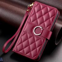 Luxury Leather Wallet Case For iPhone 11 12 13 Mini 14 Plus 15 16 Pro Max XR X XS Max 8 7 6S 6 Plus Holder Flip Phone Bags Cover For iPhone 6 6S 7 8 raudona