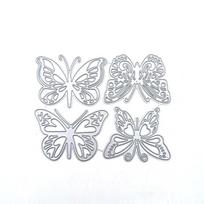 4vnt./komplektas Butterfly Metalo pjaustymo štampeliai Scrapbooking Reljefinis popierinių kortelių kūrimas Dekoravimo amatai Stempel white