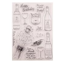 Wine Bottle Transparent Clear Stamp Silicone Seal Roller Stamp DIY Scrapbook Album 1PCS white