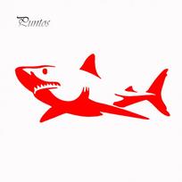 Car Life Shark Motociklai PET Lipnūs šviesą atspindintys lipdukai Decal Decor raudona