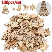 100vnt/komplektas Kalėdinės medienos skiedros 100pcs
