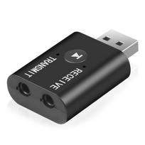 VAORLO Bluetooth 5.0 garso imtuvas siųstuvas Mini 3,5 mm lizdas AUX USB stereo muzikos belaidis adapteris televizoriui Automobilinis kompiuteris Ausinės BT juoda