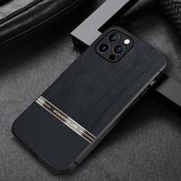 Itin plonas dėklas iPhone 16 Pro Max 15 14 Pro 13 12 11 Pro Max XS XR X 8 7 smūgiams atsparus odos rašto TPU hibridinis dangtelis iPhone12 Pro Max juoda