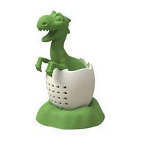 Išsiritęs dinozaurų silikoninis arbatos sietelis žalia