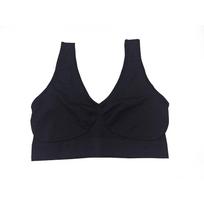 Moterų besiūlė treniruoklių salė Sportinė liemenėlė Push Up belaidžio apatinio trikotažo formos dėvėjimas Stretch Lift Crop Tank Liemenėlė Viršutinė plius dydžio 2X juoda