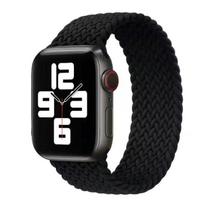 Pinta solo kilpa iwatch apyrankei 44mm 40mm 38mm 42mm AUDINIS Nailoninė elastinga diržo apyrankė iWatch serija 3 4 5 se 6 7 dirželis 42mm or 44mm&S juoda