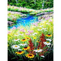 5D deimantinis siuvinėjimas Daisy Pilnas apvalus deimantinis paveikslas Gėlių mozaika Kalnų krištolas Nuotraukos Namų dekoravimas Full Round 20x30CM
