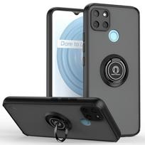 KEYSION madingas matinis dėklas, skirtas Realme C21Y C25Y C20 C11 2021, skaidrus žiedas, atsparus smūgiams telefono dangtelis, skirtas OPPO A15S A53 A32 2020 for Realme C21Y juoda