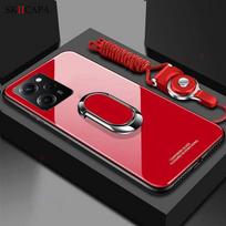 Dėklai, skirti Xiaomi Redmi Note 12 Pro Speed ​​grūdinto stiklo telefono dėklas, skirtas Redmi Note 12 Pro Plus 11T 11E 11S magnetinio žiedo laikiklio karoliai, dirželio dangtelis Redmi Note 12 Pro 5G raudona