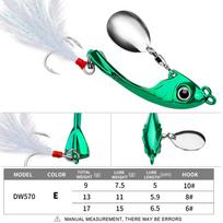 Lure Bait Moon Spinning Sequins Ilgo nuotolio drebantis plaukimas VIB mikro drebantis cinko lydinio masalas 9g žalia