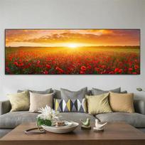 Kraštovaizdis Juoda ir balta Raudona aguonų drobė Tapyba Gamta Plakatai ir spaudiniai Sienos Menas Paveikslėliai Gyvenamasis kambarys Namų dekoras Be rėmelio 20cm×40cm NoFrame
