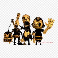 Bendy And The Ink Machine Chapter 3 Butcher Gang Bendy Iron on Heat Transfer Printing Vinyl Patches Sticker for Clothes DIY Appliques Washable Patches