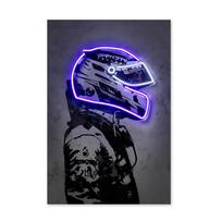 Retro mados neoninės šviesos efektas, motociklo šalmas, plakatas, spausdinimas, drobė, tapyba, graffiti menas, sienos paveikslas baro kambario namų dekoravimui 21X30cm No Frame