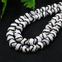 10mm Round Black White Zebra Agates Loose Beads DIY Onyx Natural Stone Women Girl Fashion Jewelry Making Design 10mm