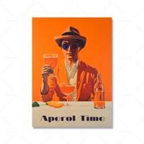 Vintage „Aperol Sprite“ plakatas „Pop Art“ spaudinys, įkvėpimas senovinio krepšelio virtuvės sienų meno tapybai kokteilio vaizdas 21cm×30cm NoFrame