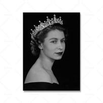 Karalienės Elžbietos burbulinės gumos plakatas ir spauda Sienų menas Didžiosios Britanijos karališkosios drobės tapybos sienų šeima 21cm×30cm NoFrame